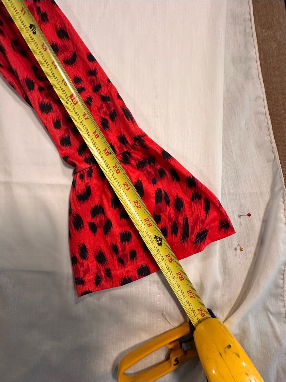 Red Leopard Print Long Sleeve Turtleneck Top boHo gypsy party - Picture 3 of 10